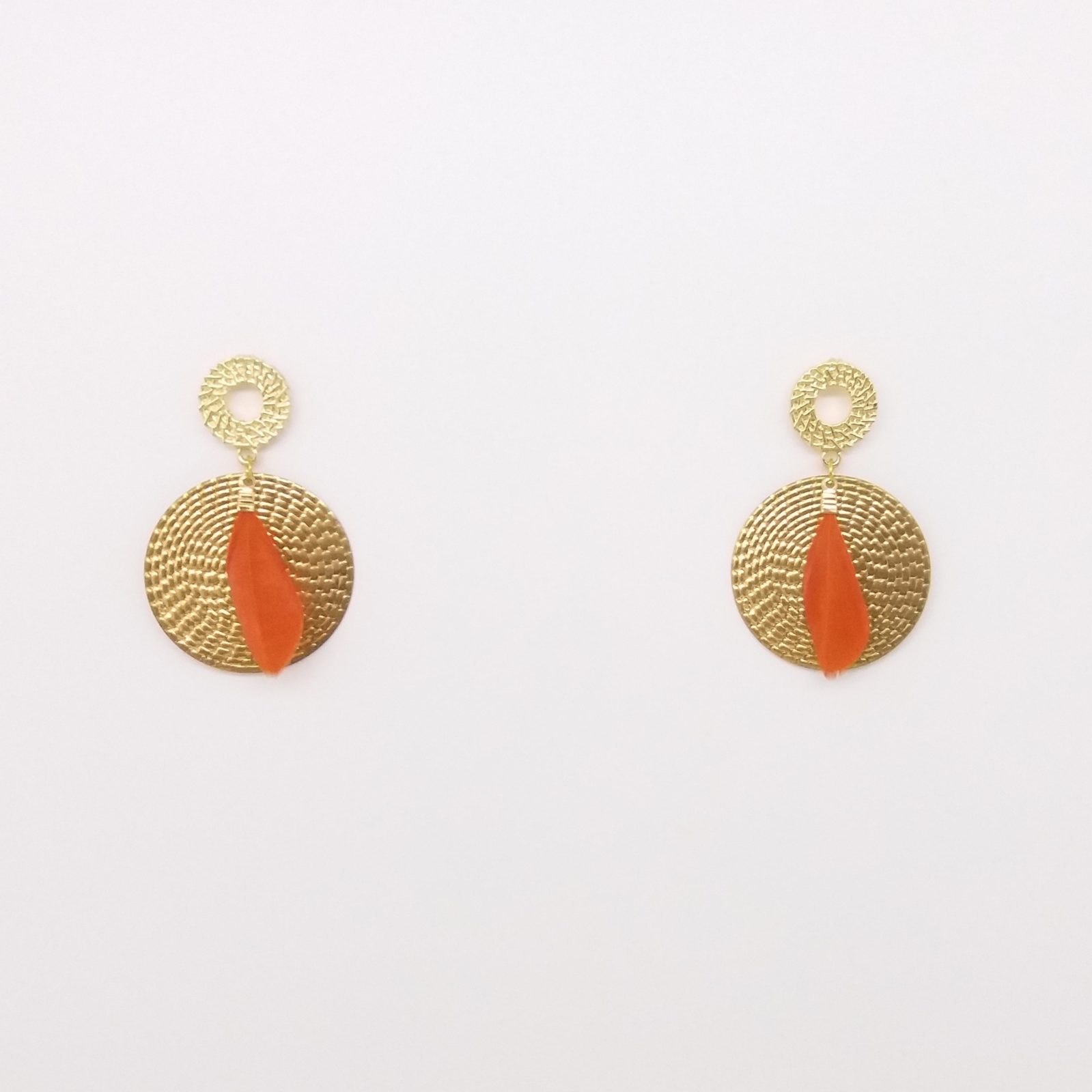 Boucles D'oreilles Anneaux Créoles Orange Fluo - Style Années 80, Neuf Avec étiquettes